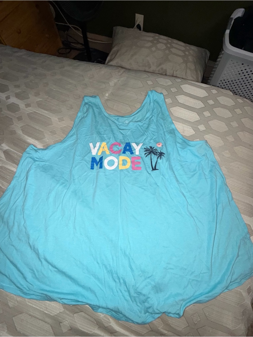 St. John's Bay Light Blue 'VACAY MODE' Graphic Tank
